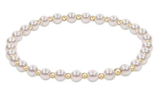 classic grateful pattern 4mm bead bracelet-pearl