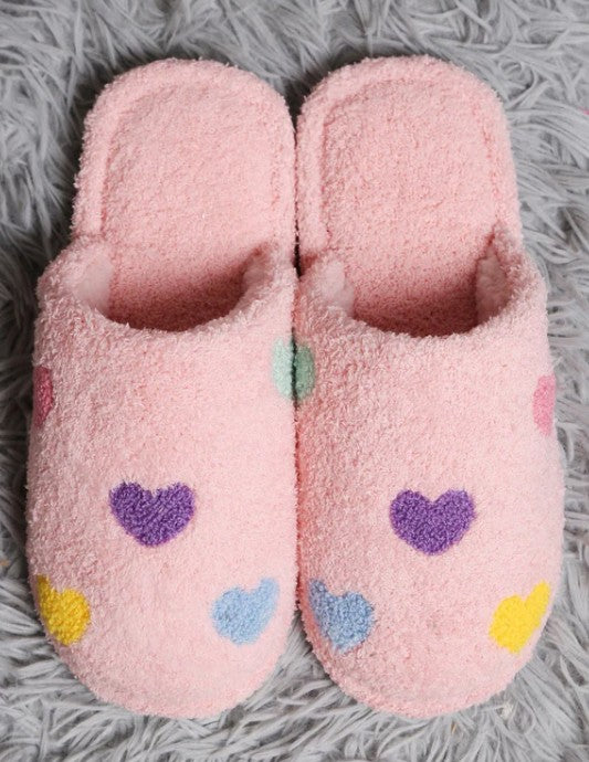Super Lux Multi Color Heart Slippers