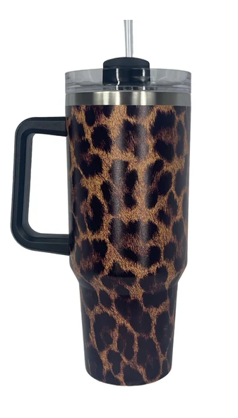 Girlie Girl 40oz Morgan Tumbler Leopard Brown