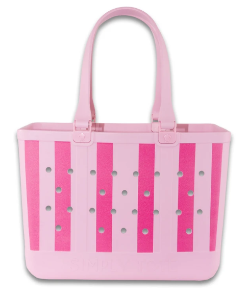 Simply Southern Stripe Large Waterproof Tote (W:19" x H:14" x D:9.5")
