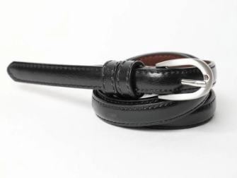 Skinny Horseshoe Buckle Cinch Leather Belt