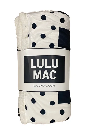 Girlie Girl LULU MAC Blanket (White/Black Dots)