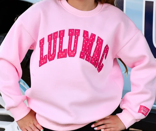 Youth Girlie Girl LULU MAC Stitch Polka Dot Sweatshirt
