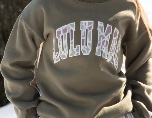 Youth Girlie Girl LULU MAC Camo Logo Sweatshirt