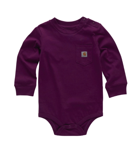 Carhartt Infant L/S Pocket Bodysuit (Plum Caspia)
