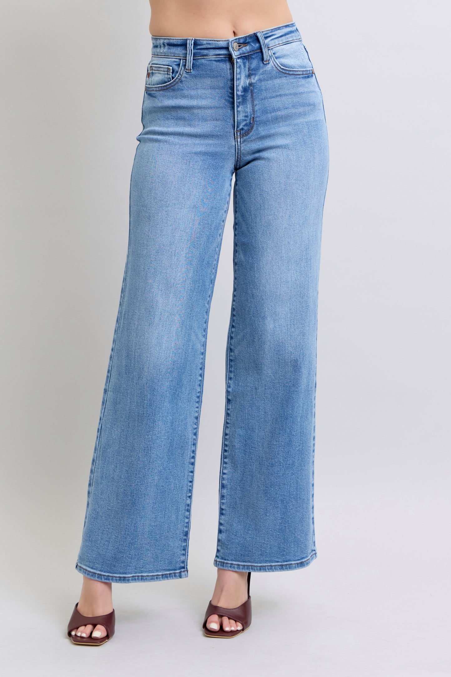 Judy Blue High Waist Vintage Washed Retro Wide Leg Jeans