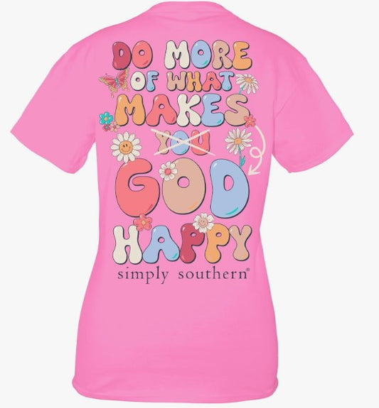 Girls Simply Southern Makes God Happy S/S Fancy Pink
