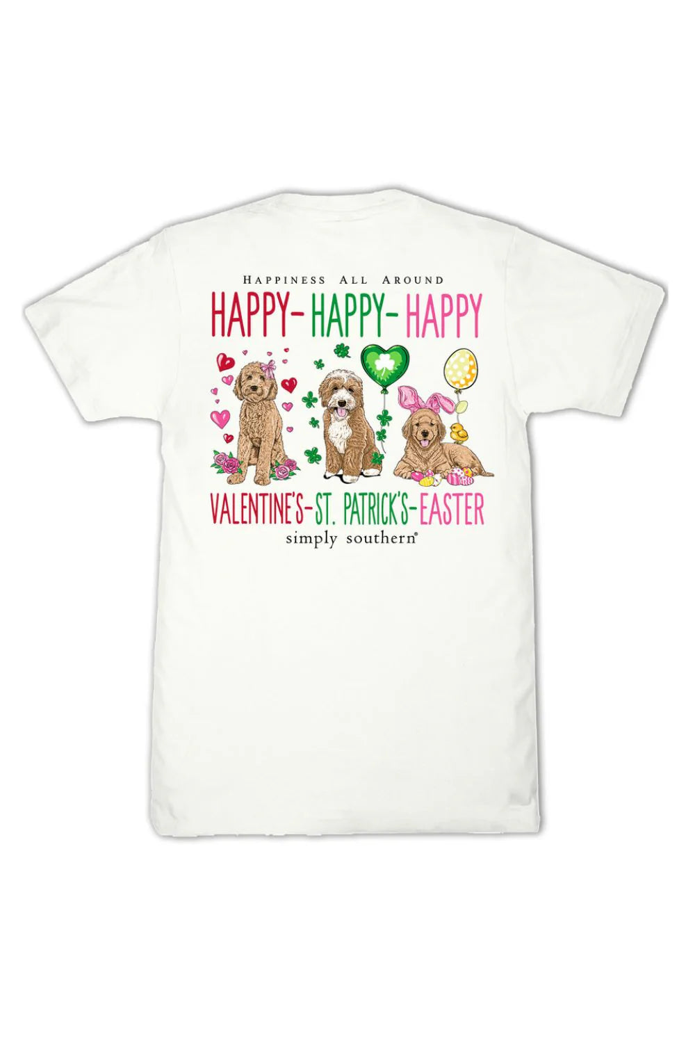 Youth Girls Simply Southern Happy Everything T-Shirt (Oyster)