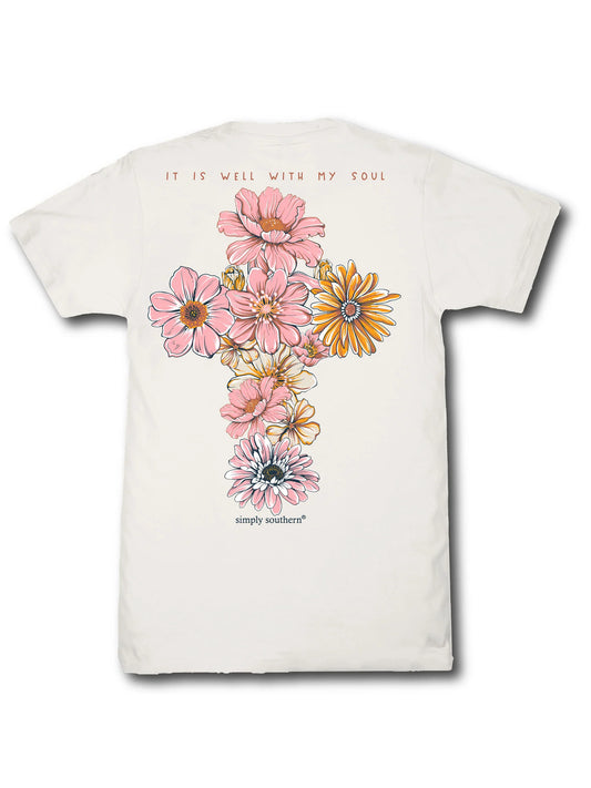 Youth Girls Simply Southern Well With My Soul T-Shirt (Linen)