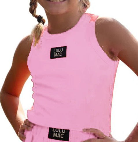 Girls Girlie Girl LULU MAC Solid Tank