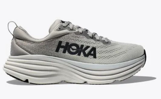 Men's Hoka Bondi 8 (Wide) (Sharkskin/Harbor Mist)