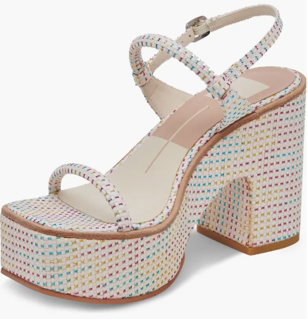 Dolce Vita Jodie Pride Platform Heeled Sandal Pastel Stripe