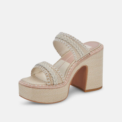 Dolce Vita Whim Platform Heel Oatmeal Raffia