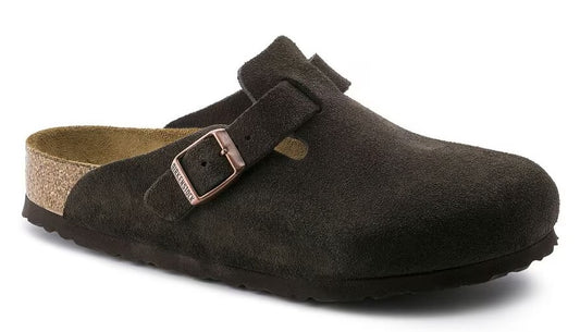 Birkenstock (Unisex) Boston Soft Footbed Suede Leather (Mocha)