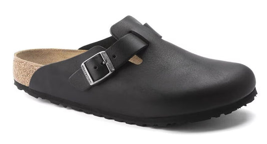 Men's Birkenstock Boston Grip Leather-Vintage Wood Black