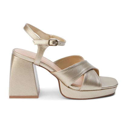 Coconuts By Matisse Robin Platform Heel Gold Ribbed