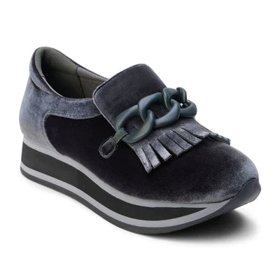 Coconuts By Matisse Bess Platform Loafer (Charcoal Velvet)