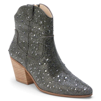 Marlo Smoke Rhinestone Western Ankle Boot