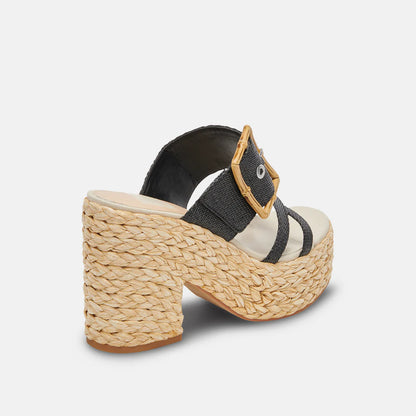 Dolce Vita Edwina Platform Heel Onyx Raffia