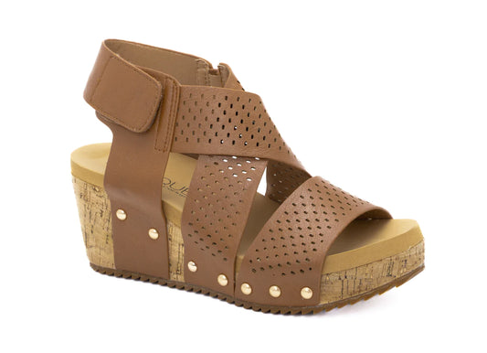 Corkys Guilty Pleasure Wedge Sandal Cognac