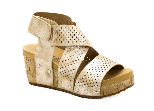 Corkys Guilty Pleasure Wedge Sandal Gold