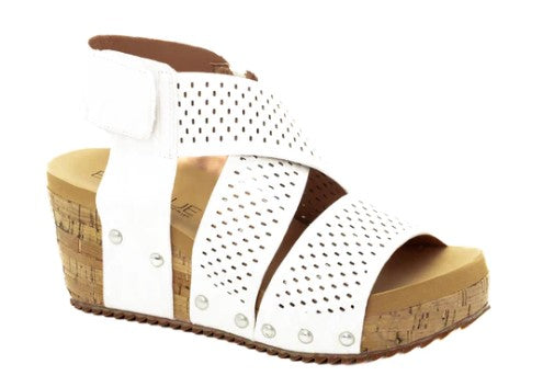 Corkys Guilty Pleasure Wedge Sandal Ivory Snake