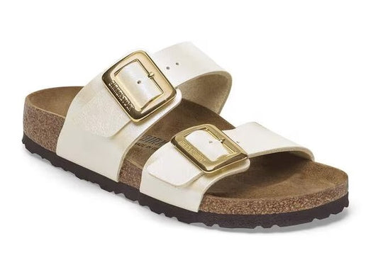 Birkenstock Sydney Luxe Buckle (Birko-Flor-Graceful Pearl White) (Medium/Narrow/Width)