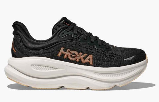 Women's Hoka Bondi 9 (Black/Rose Gold)