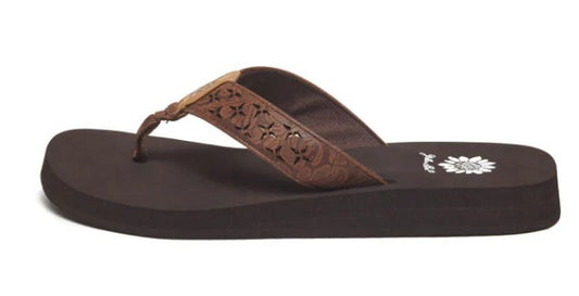 Yellow Box Benji Flip Flop (Dark Brown)