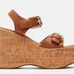 Steve Madden River Platform Wedge Sandal (Cognac Leather)