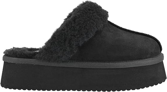 Corkys Cuddle Up Sherpa Lined Platform Mule (Black)