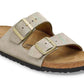 Women's Birkenstock Arizona Suede Leather-Shimmering Taupe (Narrow Width)