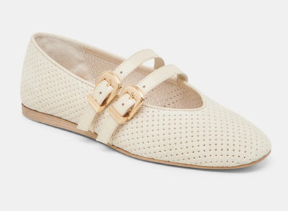 Dolce Vita Baylee Ballet Flat (Bone Perforated Suede)
