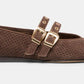 Dolce Vita Baylee Grommet Ballet Flats (Dark Brown Perforated Suede)