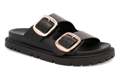 MIA Gen Double Buckle Strap Sandal (Black)