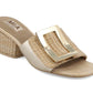 MIA Idania Raffia Blocked Heeled Sandal (Natural/Gold)