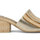 MIA Idania Raffia Blocked Heeled Sandal (Natural/Gold)