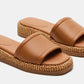 Steve Madden Boardwalk Raffia Flatform Sandal (Tan Leather)