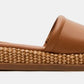 Steve Madden Boardwalk Raffia Flatform Sandal (Tan Leather)