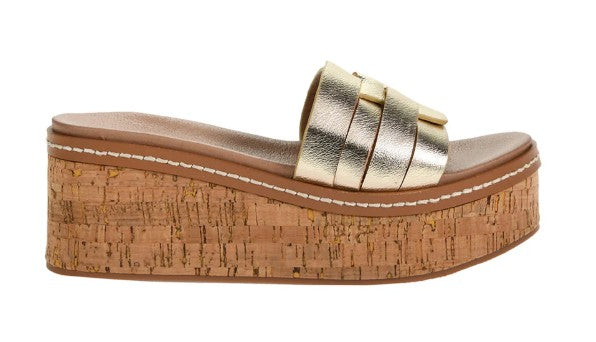 Chinese Laundry Serrena Platform Sandal (Gold Metallic)
