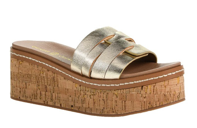 Chinese Laundry Serrena Platform Sandal (Gold Metallic)