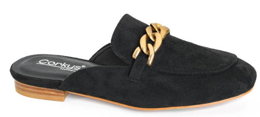 Corkys Keepsake Mule (Black Faux Suede)