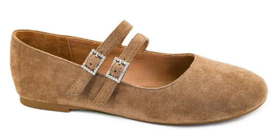 Corkys Own It Ballet Flat (Walnut Faux Suede)