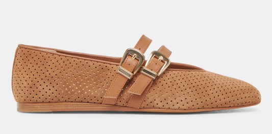 Dolce Vita Baylee Ballet Flat (Pecan Perforated Suede)