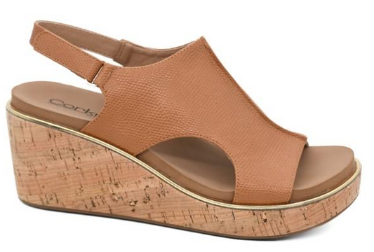 Corkys Carley Wedge Sandal (Camel Lizard 2)