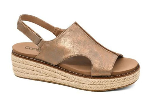 Corkys Ready Or Not Wedge Sandal (Bronze Metallic)