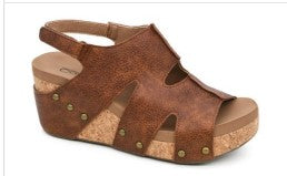 Women's Corky's Cut It Out Wedge Sandal (Cognac Pebble)