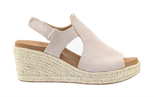 Corkys Pose Wedge Sandal (Sand Faux Suede)