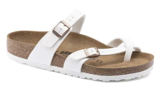 Women's Birkenstock White Mayari Birko-Flor Sandal (Regular/Wide/Width)