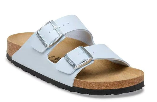 Women's Birkenstock Baby Blue Arizona Birko-Flor Sandal (Medium/Narrow/Width)